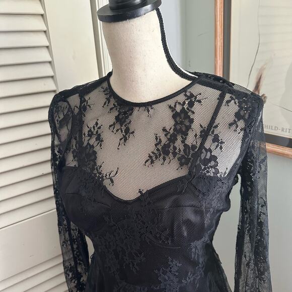 PEARL GEORGINA CHAPMAN MARCHESA Womens Dress Sheer Lace Whimsigoth Grunge 4 - Picture 6 of 14